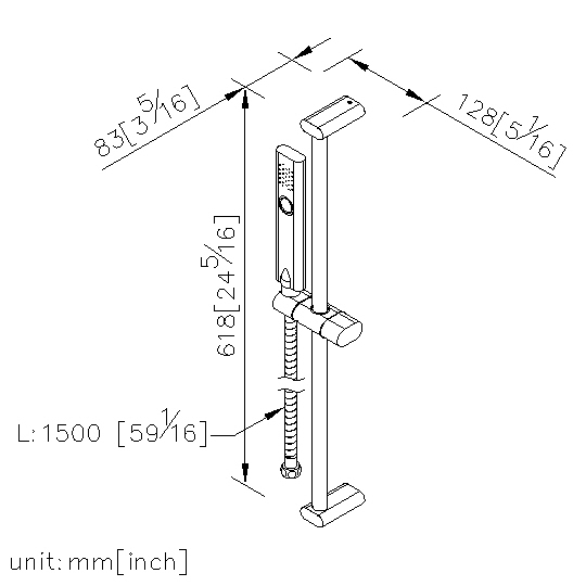Slide Bar Set W/Hand Shower & Hose thumbnail 2
