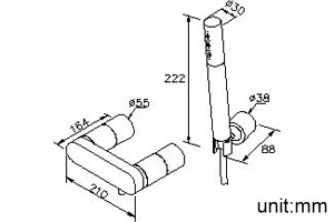 Bath/Shower Mixer W/Hand Shower & Hose & Wall Bracket thumbnail 2