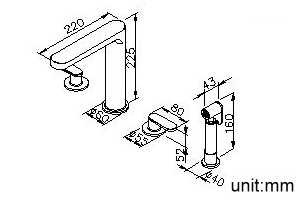 Two-Handle Kitchen Faucet W/Sprayer thumbnail 2