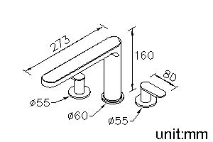 Two-Handle Bathtub Faucet W/Swivel Spout thumbnail 2