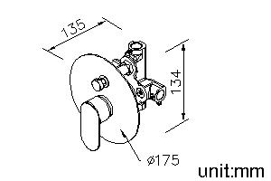 Concealed Valve W/Diverter & Check Valve W/O Inlet Stop Version(4~6 kg/cm^2) thumbnail 2