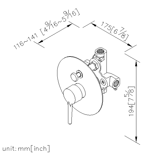 Concealed Valve W/Diverter & Check Valve W/O Inlet Stop Version(1~4 kg/cm^2) thumbnail 2