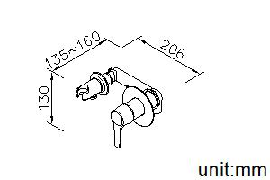 Concealed Shower Mixer W/Shower Holder & Wall Supply thumbnail 2