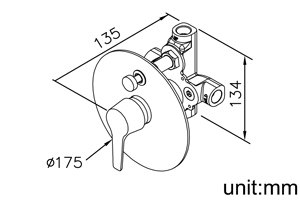 Concealed Valve W/Diverter & Check Valve W/O Inlet Stop Version(1~4 kg/cm^2) thumbnail 2
