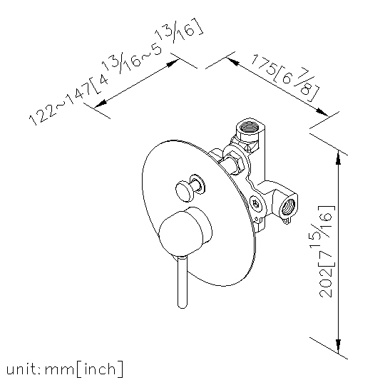 Concealed Valve W/Diverter & Check Valve W/O Inlet Stop Version(1~4 kg/cm^2) thumbnail 2
