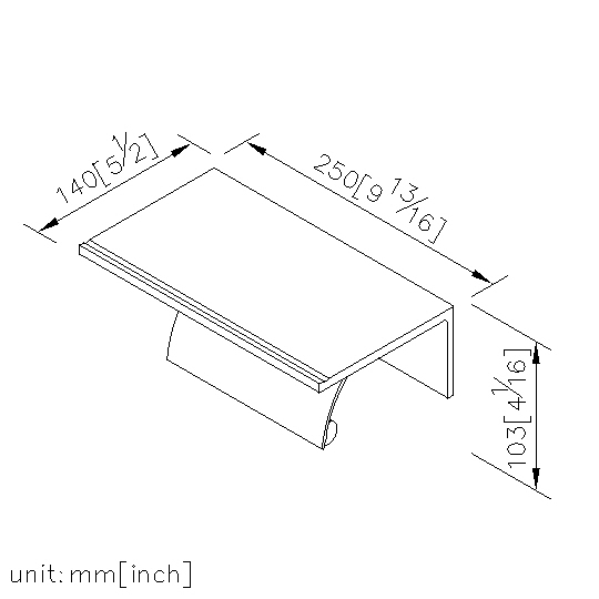 Single Toilet Tissue Holder W/Shelf (Aluminum W/Anodizing) thumbnail 2