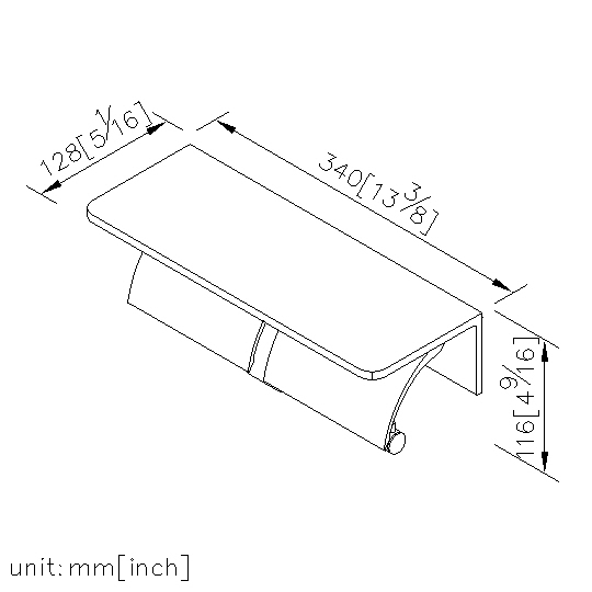 Double Toilet Tissue Holder W/R Corner Shelf (Aluminum W/Anodizing) thumbnail 2