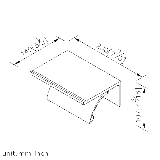 Single Toilet Tissue Holder W/Shelf (Free Direction)(Aluminum W/Anodizing) thumbnail 2