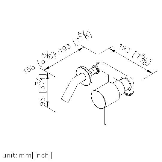 Single-Handle Wall-Mounted Basin Mixer thumbnail 2