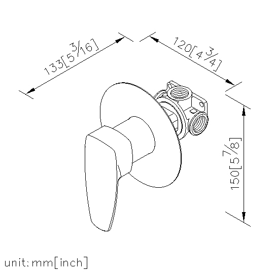 Single-Handle Concealed Valve (Upward Outlet) thumbnail 2