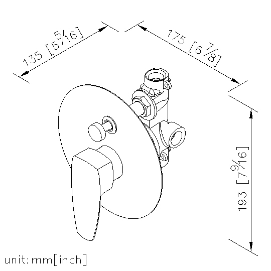 Concealed Valve W/Diverter W/O Inlet Stop Version(Slimmed-Down Valve)(1~4 kg/cm^2) thumbnail 2