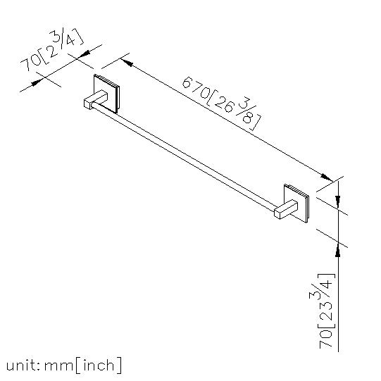 Towel Bar (600mm)(White Glass) thumbnail 2