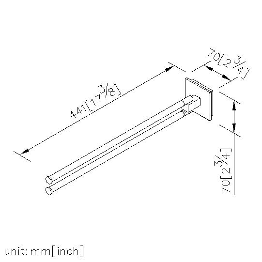 Swivel Double Towel Bar (White Glass) thumbnail 2