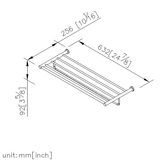 Bath Towel Rack With Rail (60cm) thumbnail 2