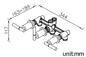 Three-Lever Valve (OFF/Hand Shower/Bathtub) thumbnail 2