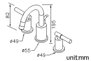 Two-Handle Basin Faucet W/Lift Rod thumbnail 2