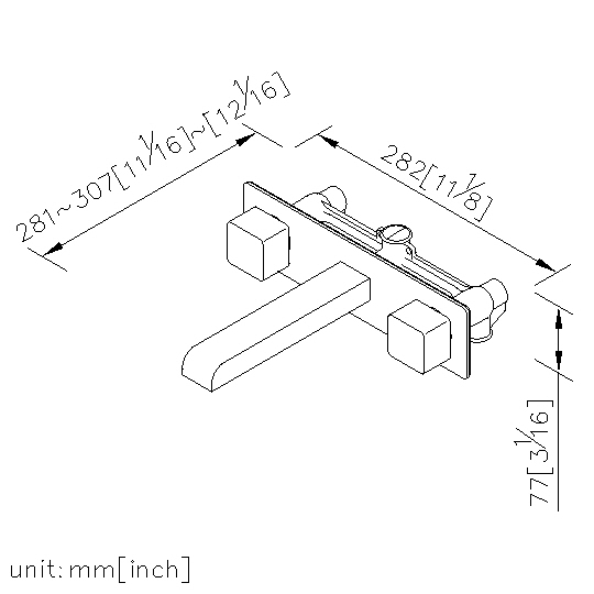 Two-Handle Wall-Mounted Basin Faucet thumbnail 2