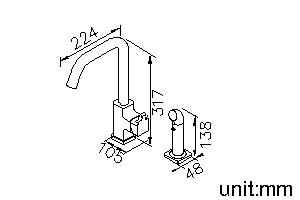 Kitchen Faucet W/Sprayer thumbnail 2