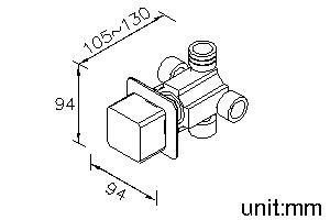 3-Way Diverter (One Inlet)(Showerhead/Hand Shower/Bathtub) thumbnail 2