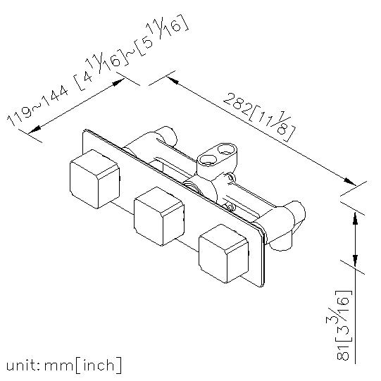 Three-Handle Valve (OFF/Hand Shower/Bathtub) thumbnail 2