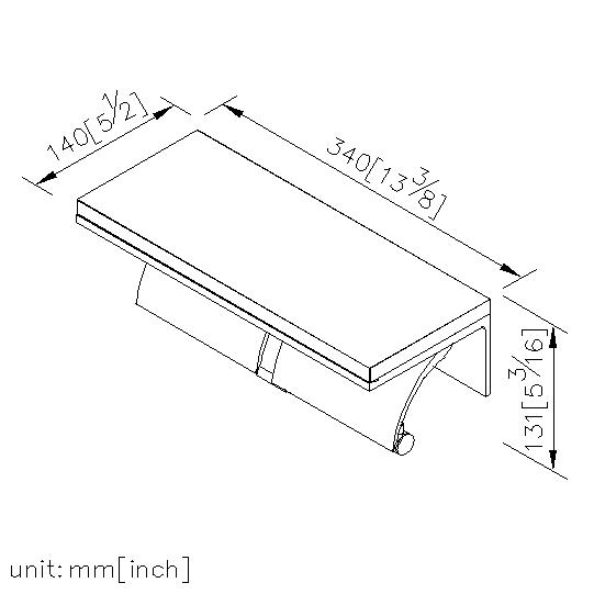 Double Toilet Tissue Holder W/Wooden Shelf  (Aluminum W/Anodizing) thumbnail 2
