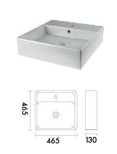 Ceramic Lavatory Basin-Square (465*465*130mm)