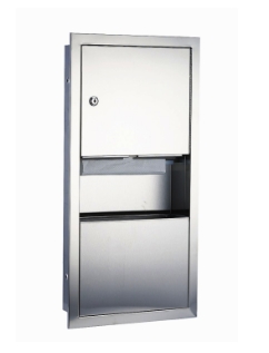 Recessed Paper Towel Dispenser And Waste Receptacle