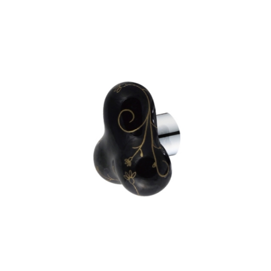 Robe Hook (Black With Golden Pattern)