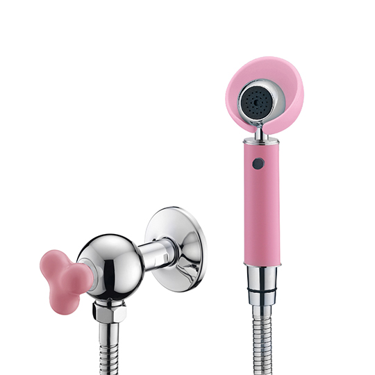 Sprayer W/Angle Stop & Bracket & Hose (Pink)