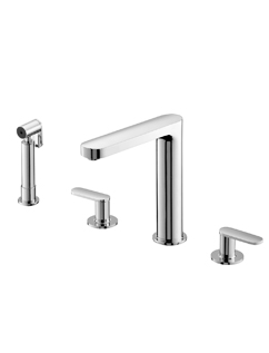 Two-Handle Kitchen Faucet W/Sprayer