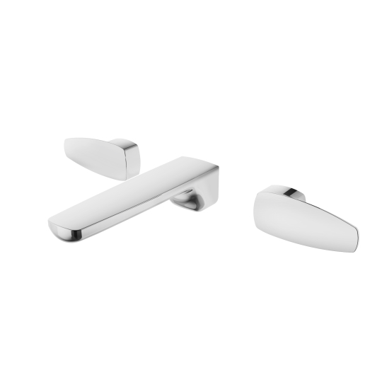 Two-Handle Wall-Mounted Basin Faucet (Lead-Free Brass)