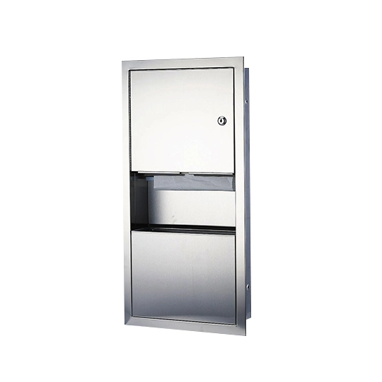 Recessed Paper Towel Dispenser And Waste Receptacle