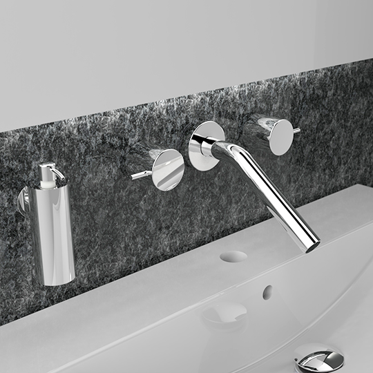 Two-Handle Wall-Mounted Basin Faucet thumbnail 3