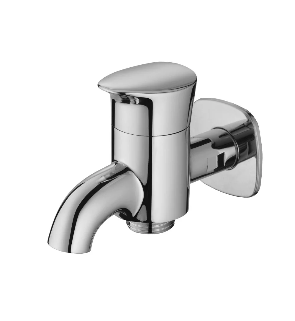 JUSTIME PAN 2 Two-Way Bib Tap with Geometric Design and Dual Water Outlets