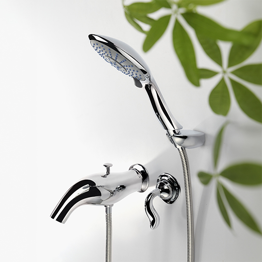 Single-Handle Built-In Bath Mixer W/Hand Shower & Hose & Wall Bracket thumbnail 3