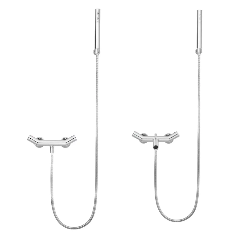 JUSTIME YES Bath and Shower Mixer Collection with 120-Degree Ergonomic Geometry and Slim Cylindrical Design