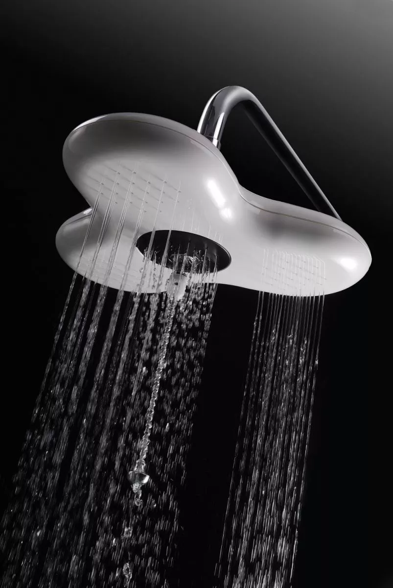 JUSTIME STORY Rain Shower with Ceiling-Fan-Inspired Design, Pull-Chain Operation and Three Shower Configurations
