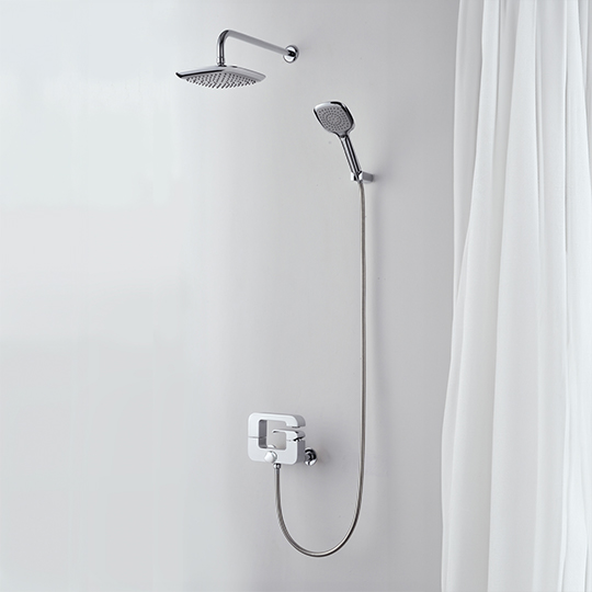 Bath/Shower Mixer W/ Hand Shower & Showerhead & Hose & Wall Bracket thumbnail 3