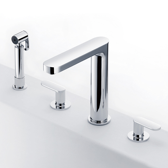 Two-Handle Kitchen Faucet W/Sprayer thumbnail 3