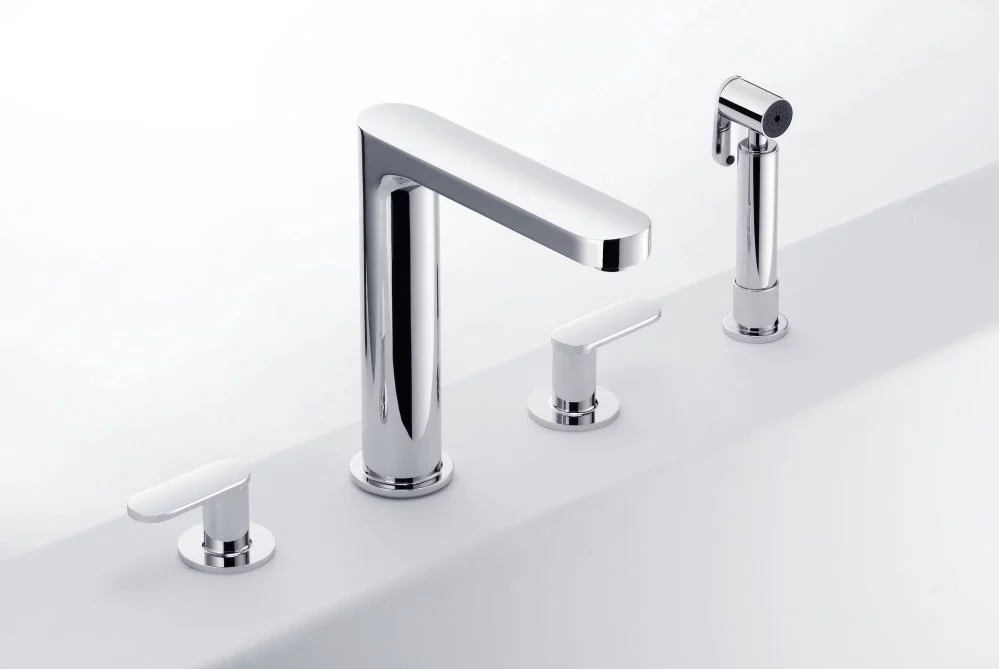 JUSTIME CHARMING Kitchen Faucet Collection with Jewel-Inspired Oval Forms and Refined Contemporary Design