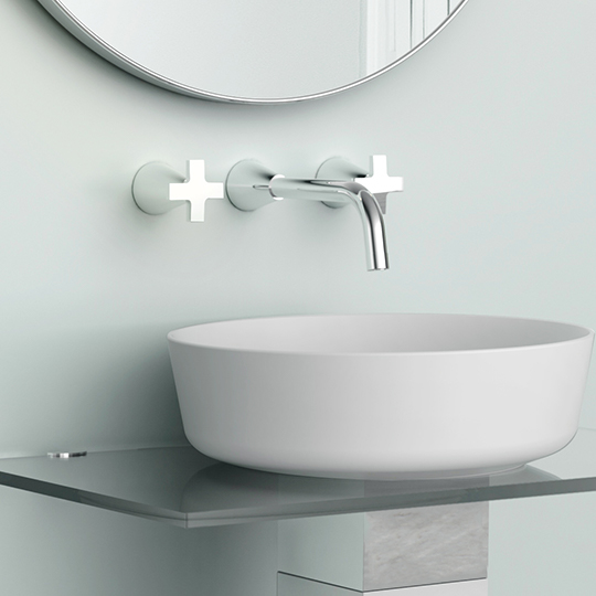 Two-Handle Wall-Mounted Basin Faucet thumbnail 3