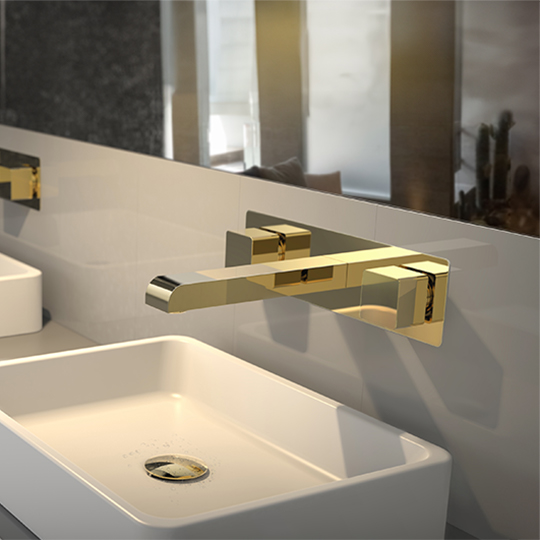 Two-Handle Wall-Mounted Basin Faucet thumbnail 3
