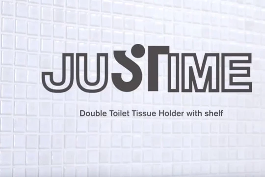 Justime Double Toilet Tissue Holder W/Shelf